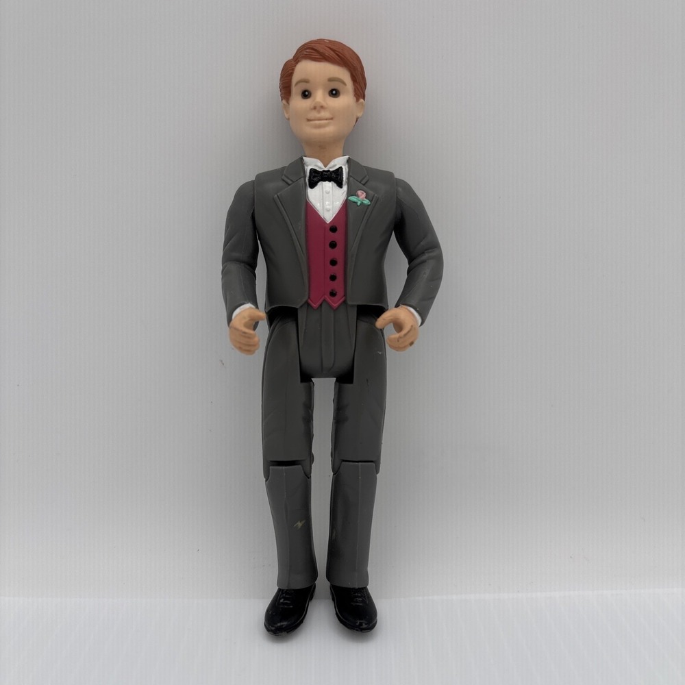 Vintage Fisher Price Loving Family 6in Wedding Groom Dollhouse Figure 1999 Grey